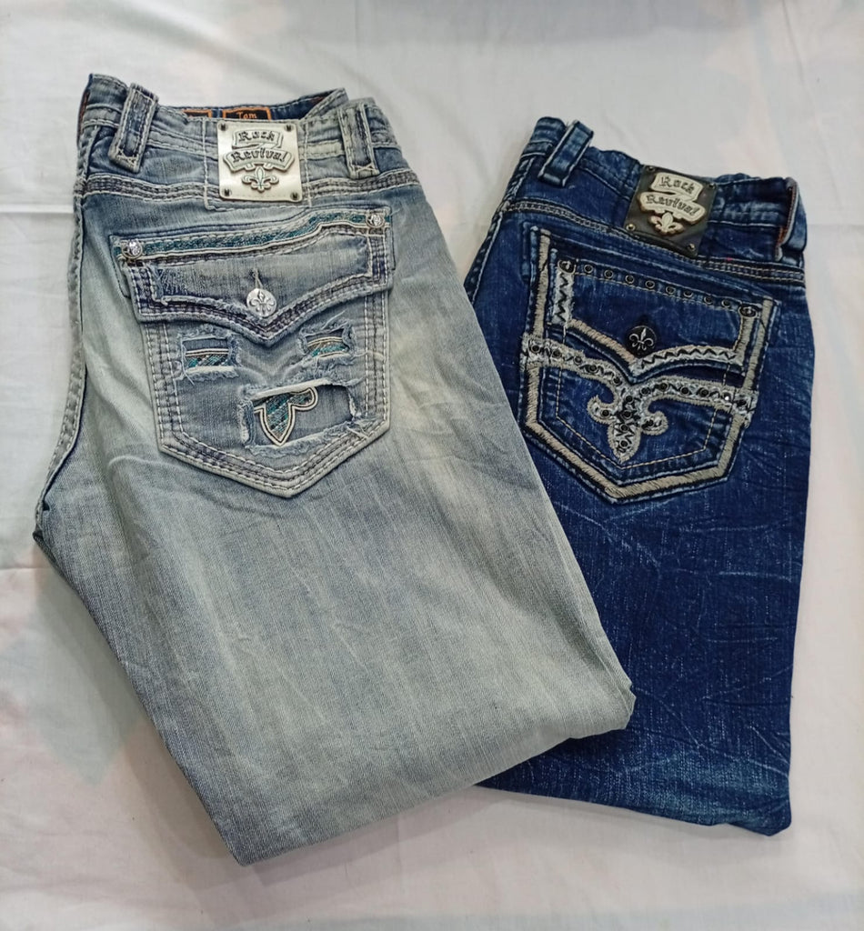 CR12077 Vintage Rock Revival Men’s Jeans