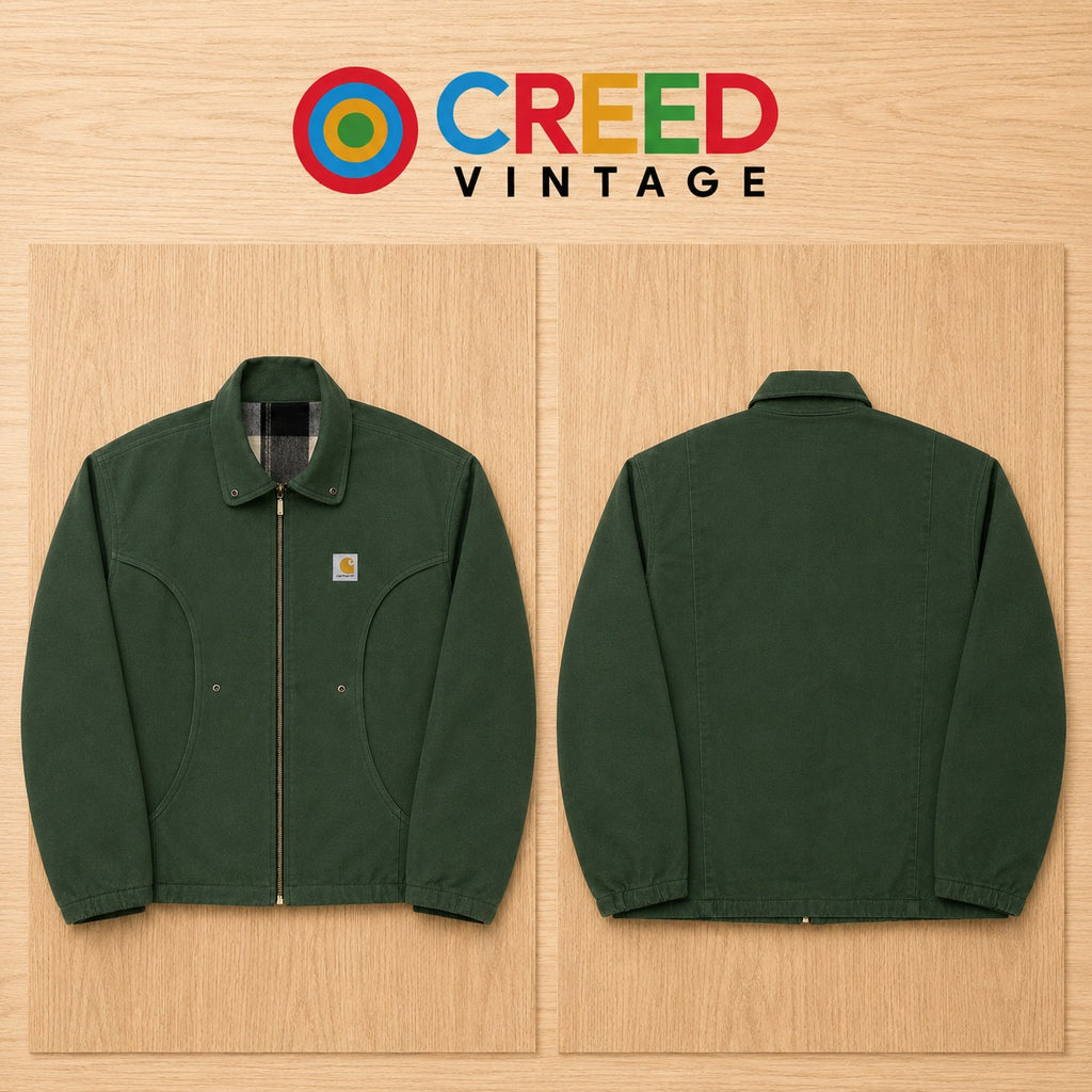 CR2221 UPCYCLED CARHARTT FITTED WORKWEAR ZIP JACKET