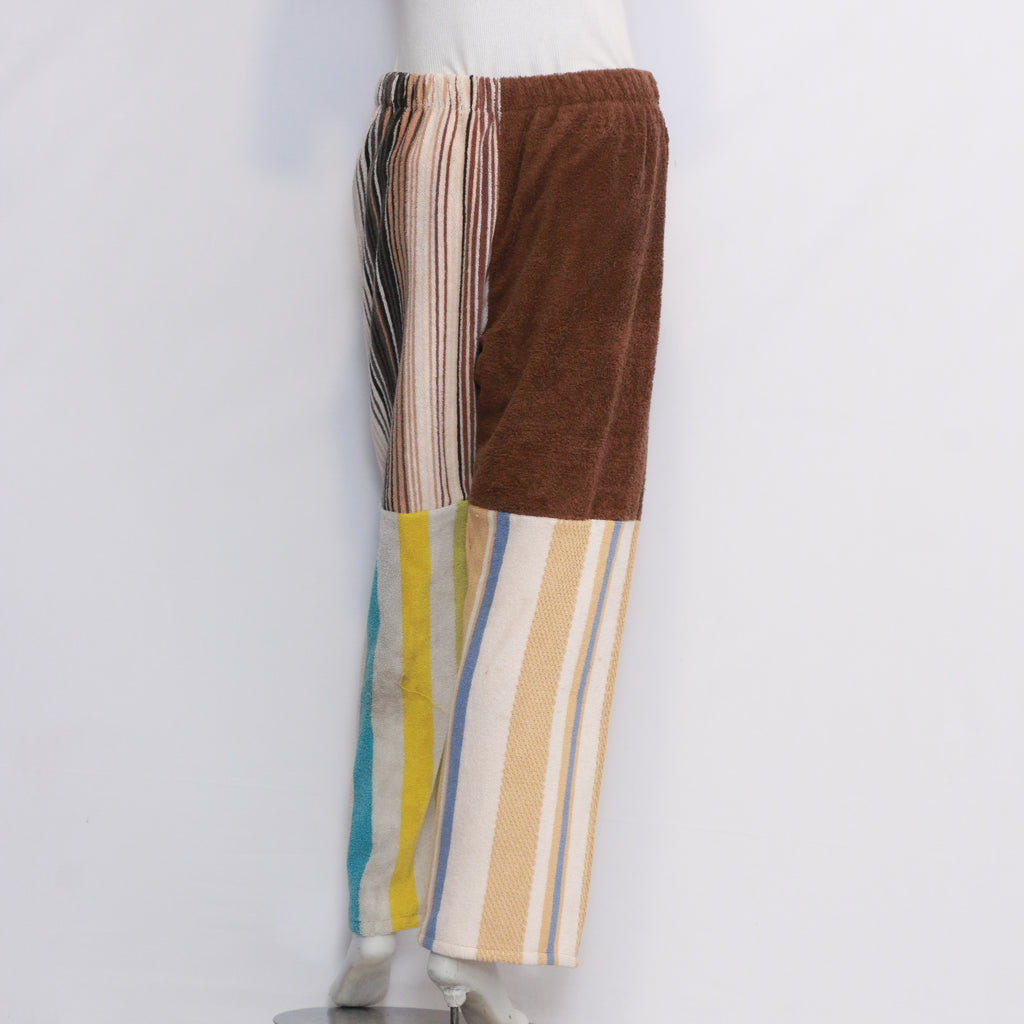 CR245 Multicoloured Reworked Beachwear Towel Men Trousers