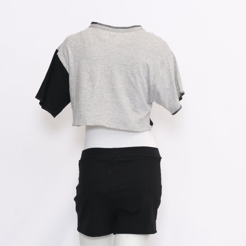 CR004 Reworked Branded Crop Top & Shorts Set