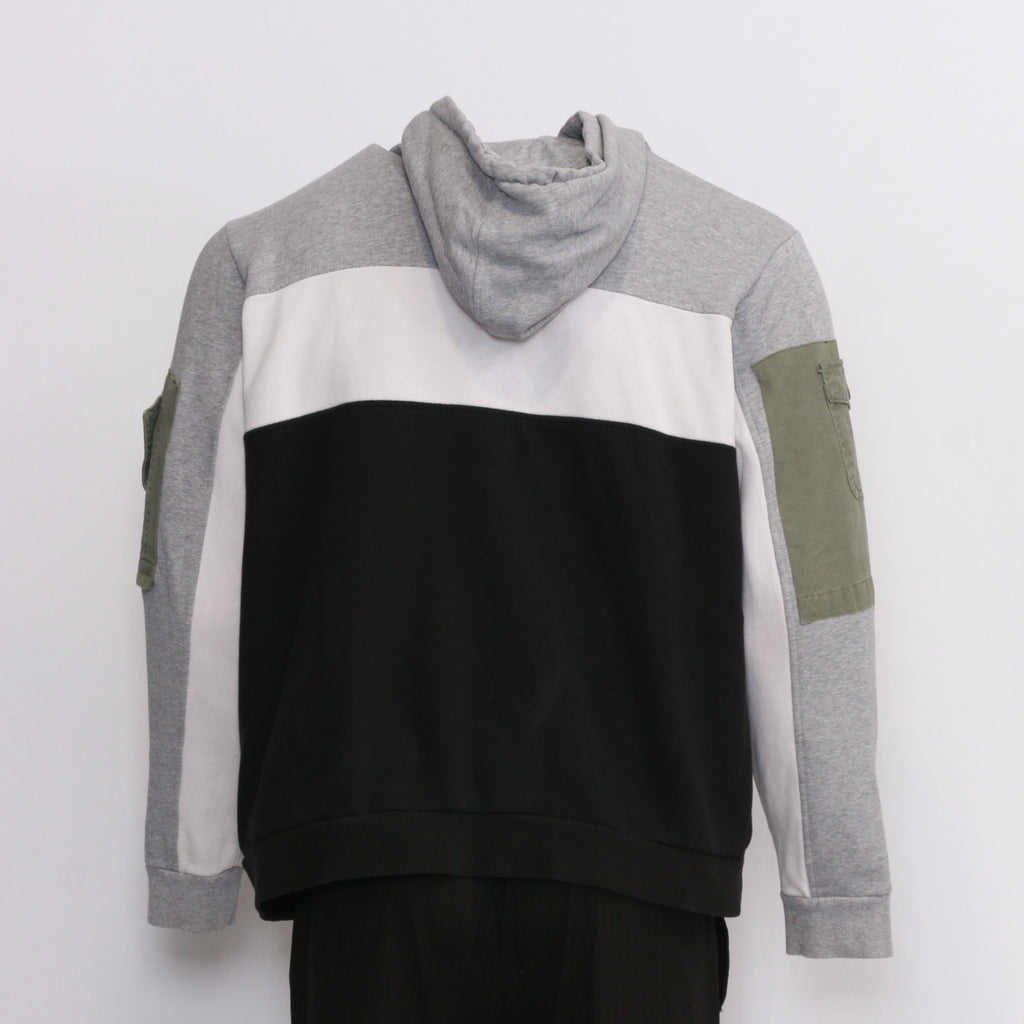 CR1039 Reworked Branded Contrast Side Panel Hoodie Jackets