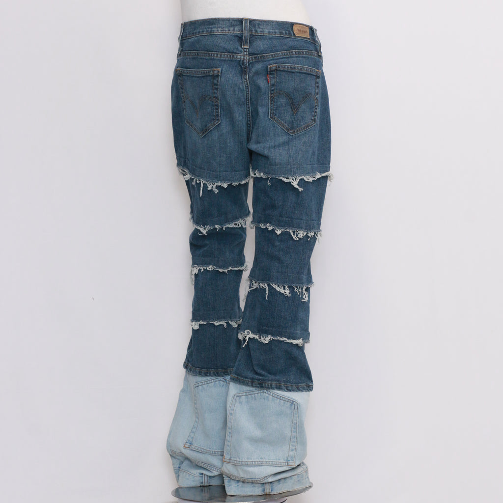 CR067 Reworked Levis Rawedges Denim Pants for Ladies