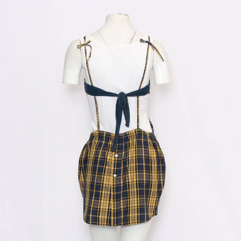 CR6 Reworked Set Of Blouse And Checker Skirt
