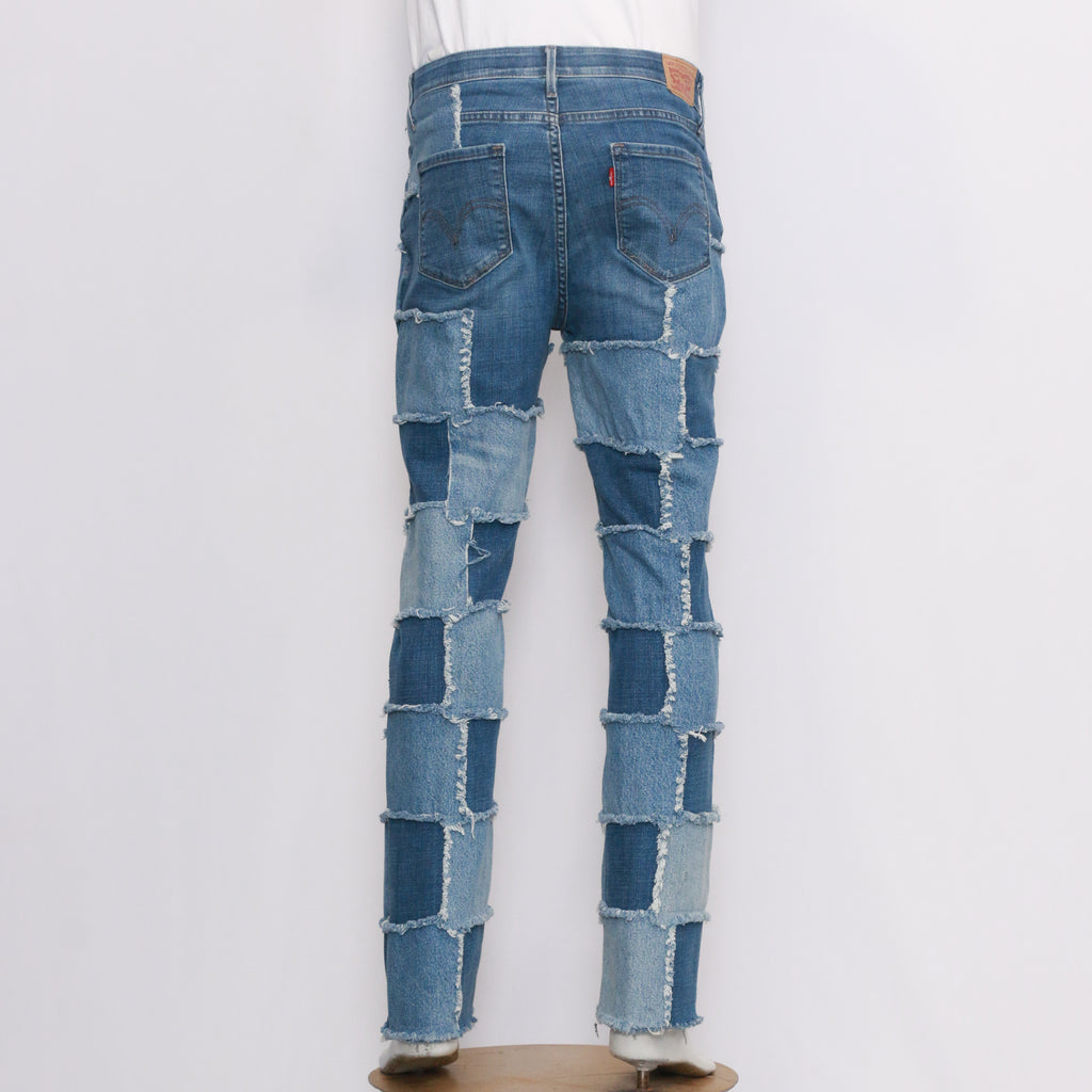 CR153 Reworked Levis Patchwork Jeans for Women