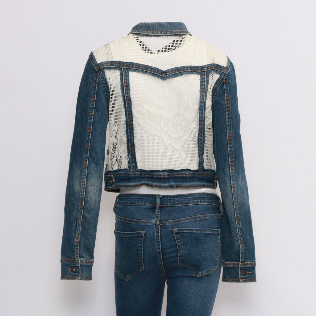 CR248 Mix Brands Reworked Denim Net Jacquard Jacket