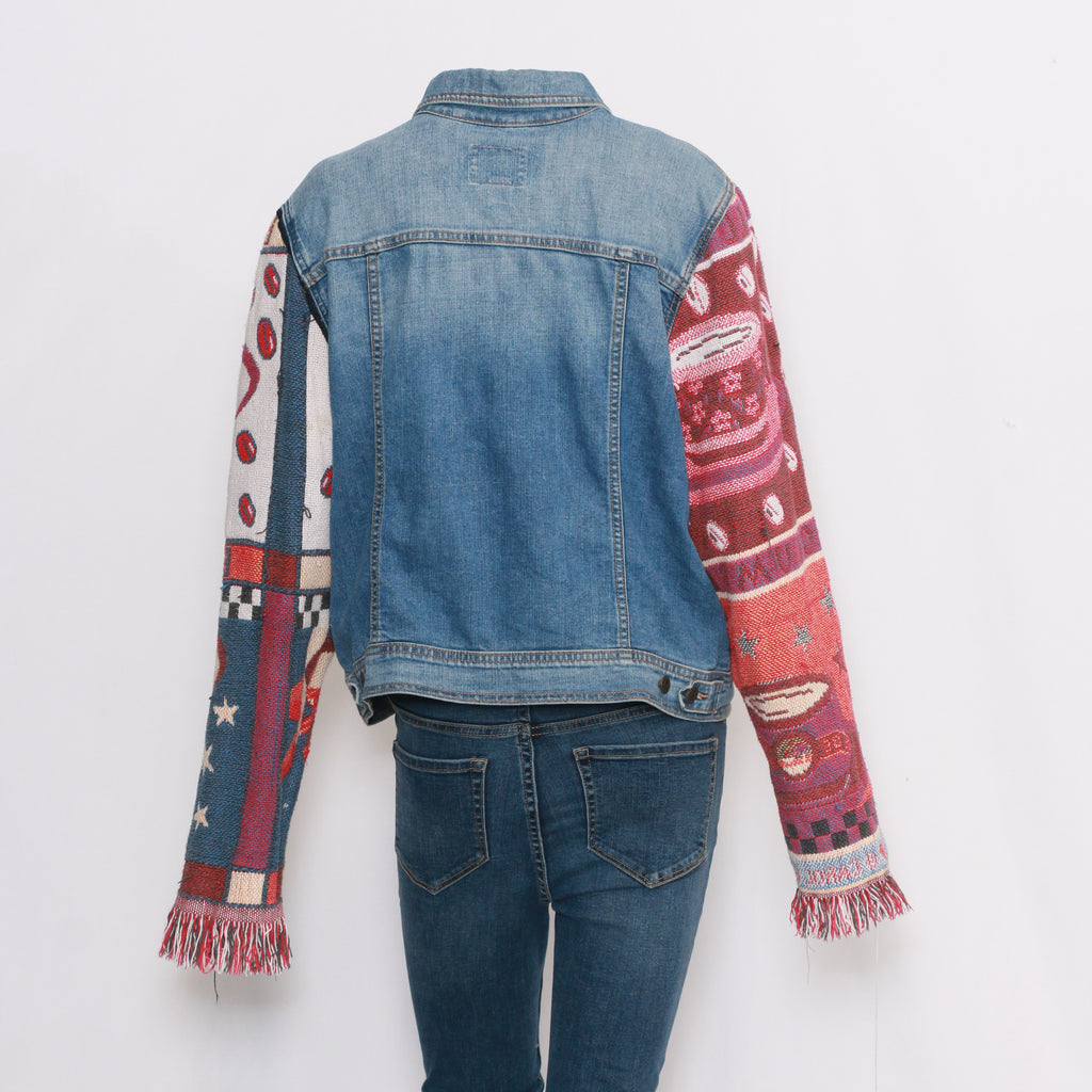 CR20 Women's Denim Jacket with reworked contrast sleeves
