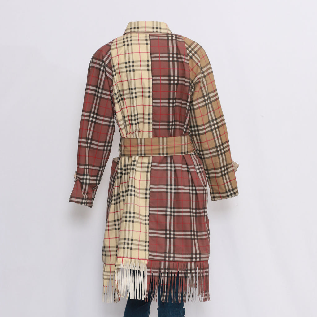 CR241 Reworked All over check Trench coat