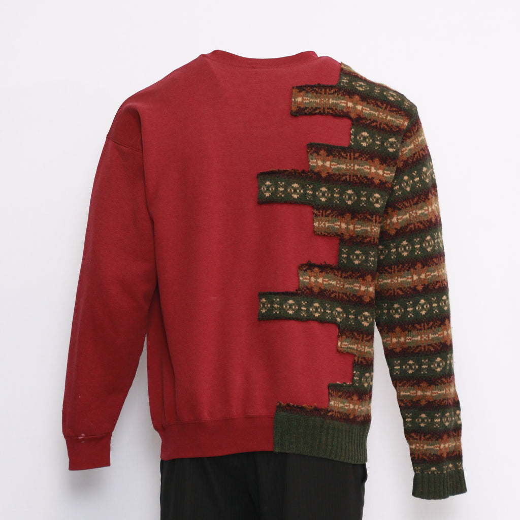 CR017 Branded Men Reworked Sweatshirt With Colorful Insert