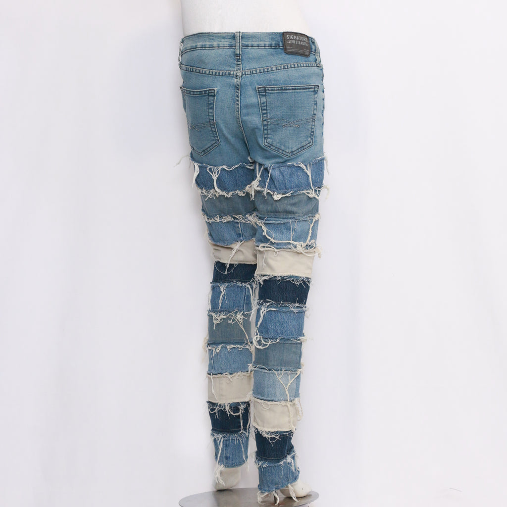 CR667 Reworked Patchwork Raweffect Denim Trouser