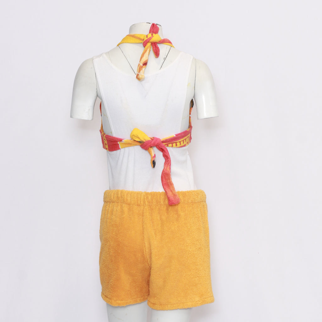 CR617 Reworked Beachwear Towel Blouse With Shorts