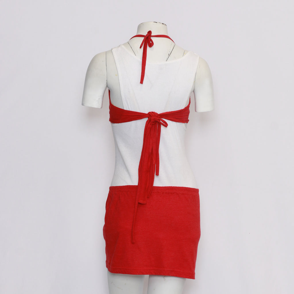 CR197 Reworked Halter Neck Blouse With Elasticated Skirt