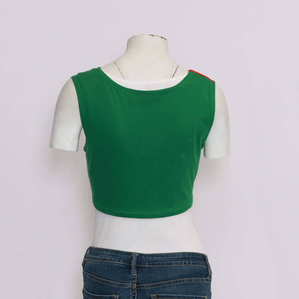 CR1049 Reworked Branded Two Tone Knotted Blouse