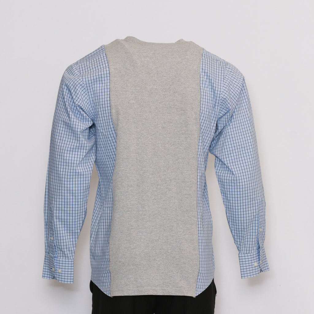 CR328 Men Reworked Carhartt Henley With Check Print