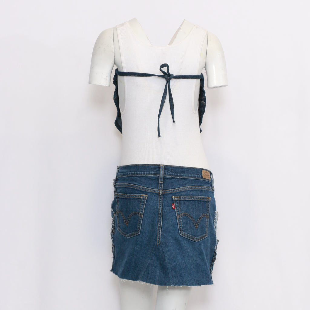 CR436 Reworked Backless Blouse and Mini Skirt Set