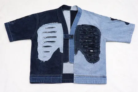 CR-1200 Reworked Ribcage Split-Tone Distressed Shirt Jacket