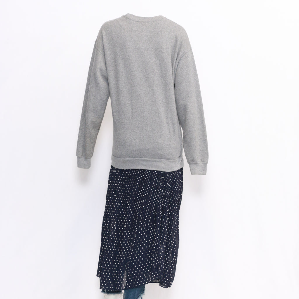 CR130 Reworked Ladies Full Length Dress Sweatshirts with Denim Pockets