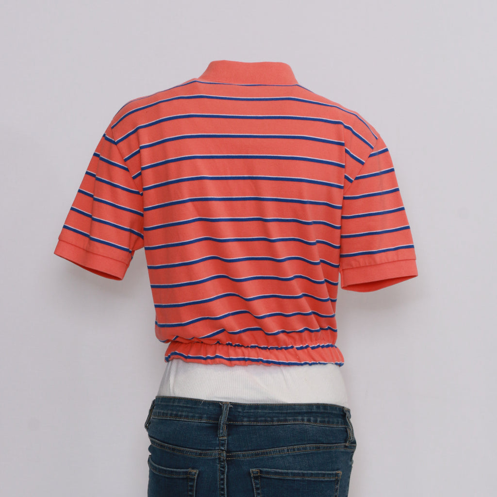 CR1055 Reworked Branded Crop Top With Lined Design