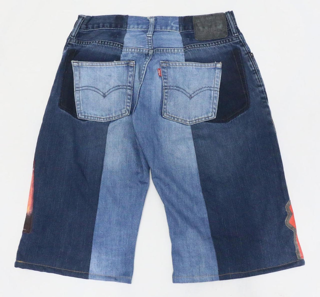CR1248 Graphic Patchwork Denim Shorts – Rework Streetwear Shorts