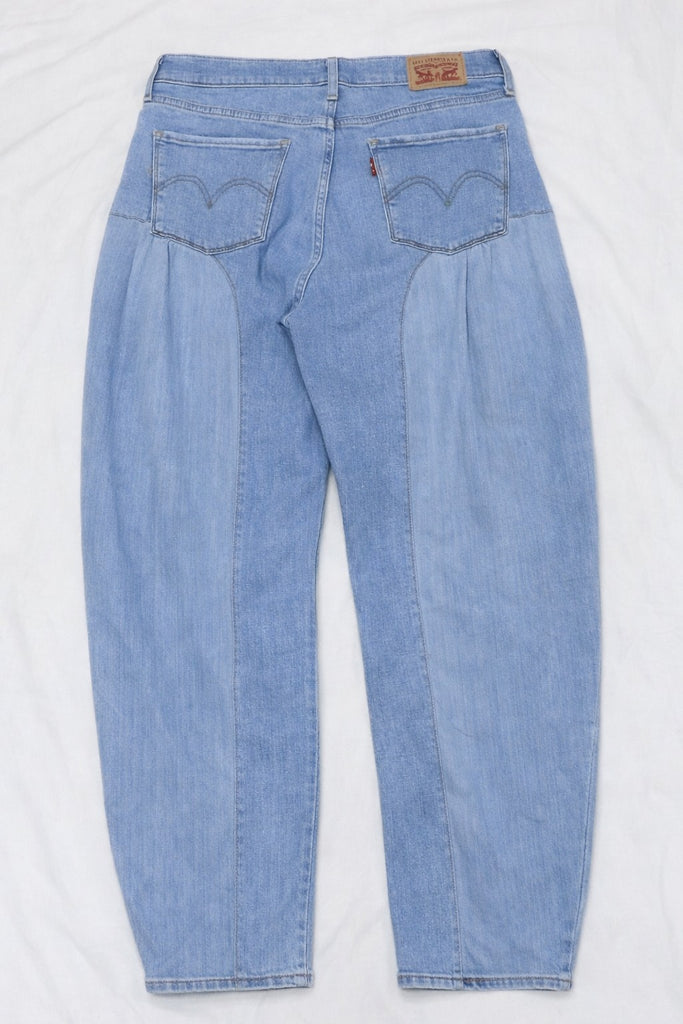 CR1416 Rework Panel Denim Jeans – Light Wash Curved Panel Straight Fit