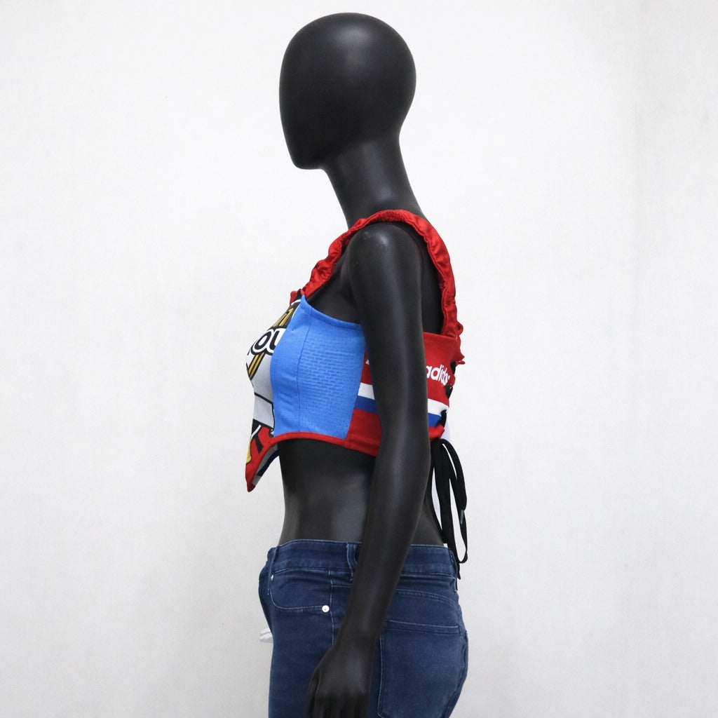 CR1273 Rework Graphic Crop Top – Lace Back Streetwear