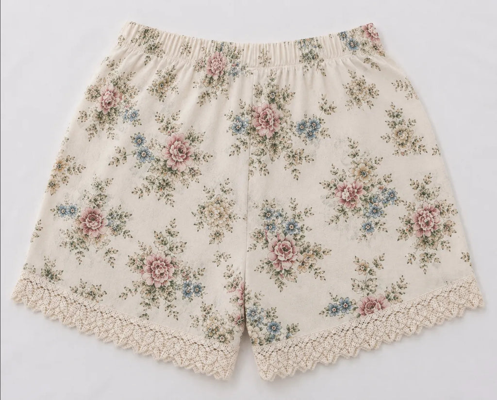 CR1587 Upcycled Linen Floral Shorts