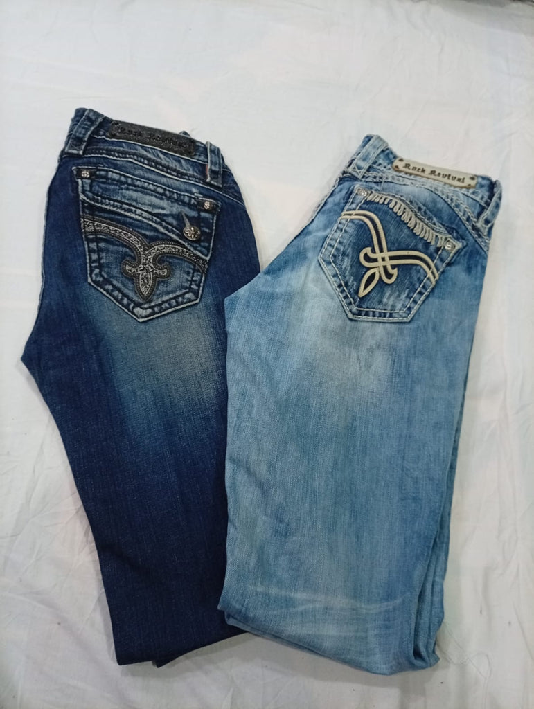 CR12732 Vintage Rock Revival Flare and Straight Jeans