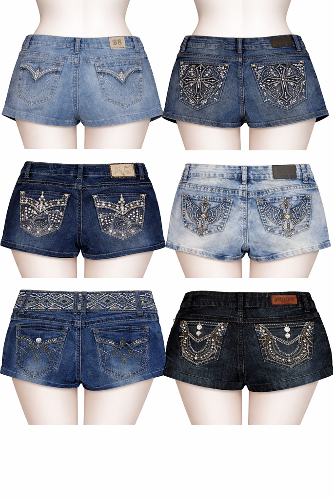 CR7254 Rework Y2K Mini Denim Skirts