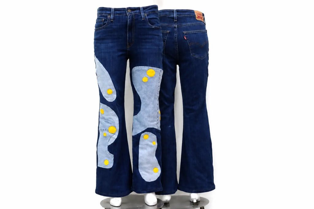 CR1575 “Retro Bubble” Upcycled Flare Jeans