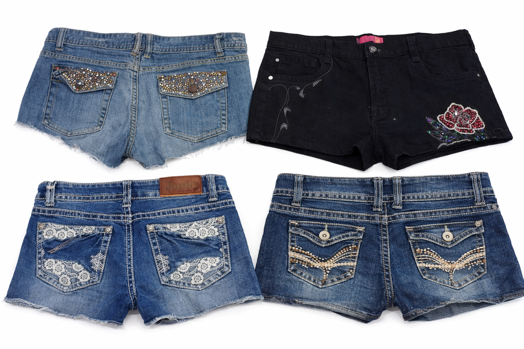 CR7106 Rework Y2K Mini Denim Shorts