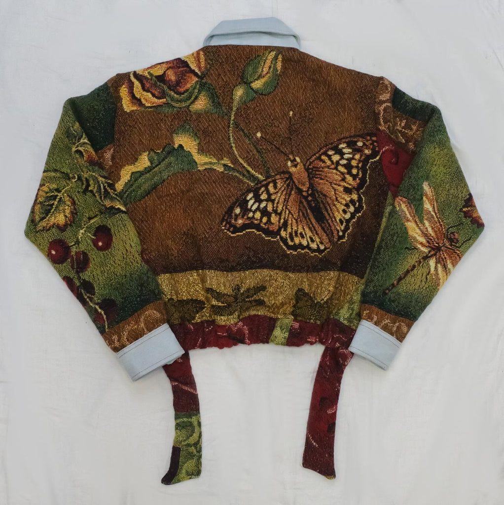 CR2265 UPCYCLED TAPESTRY CROP UTILITY JACKET