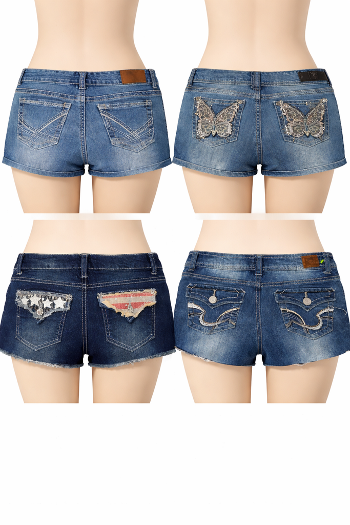 CR7094 Rework Y2K Denim Shorts