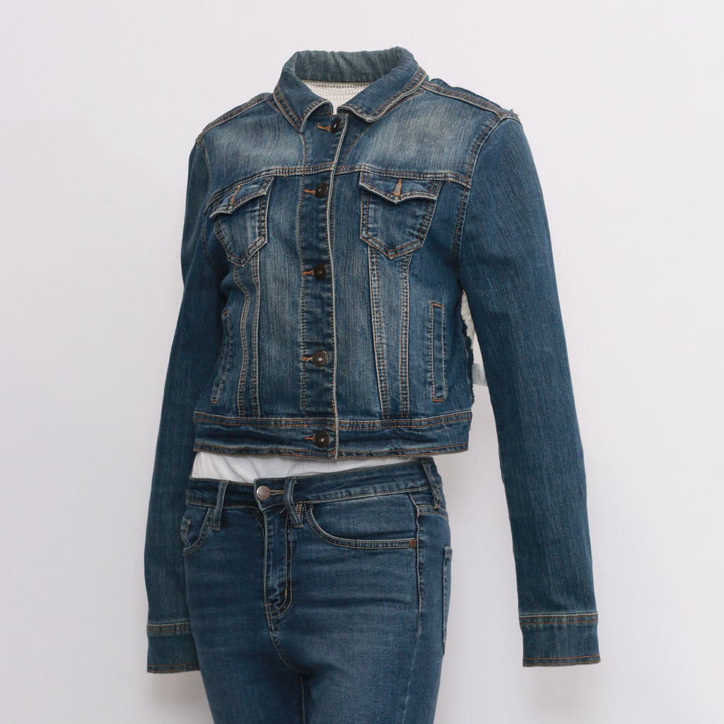 CR248 Mix Brands Reworked Denim Net Jacquard Jacket