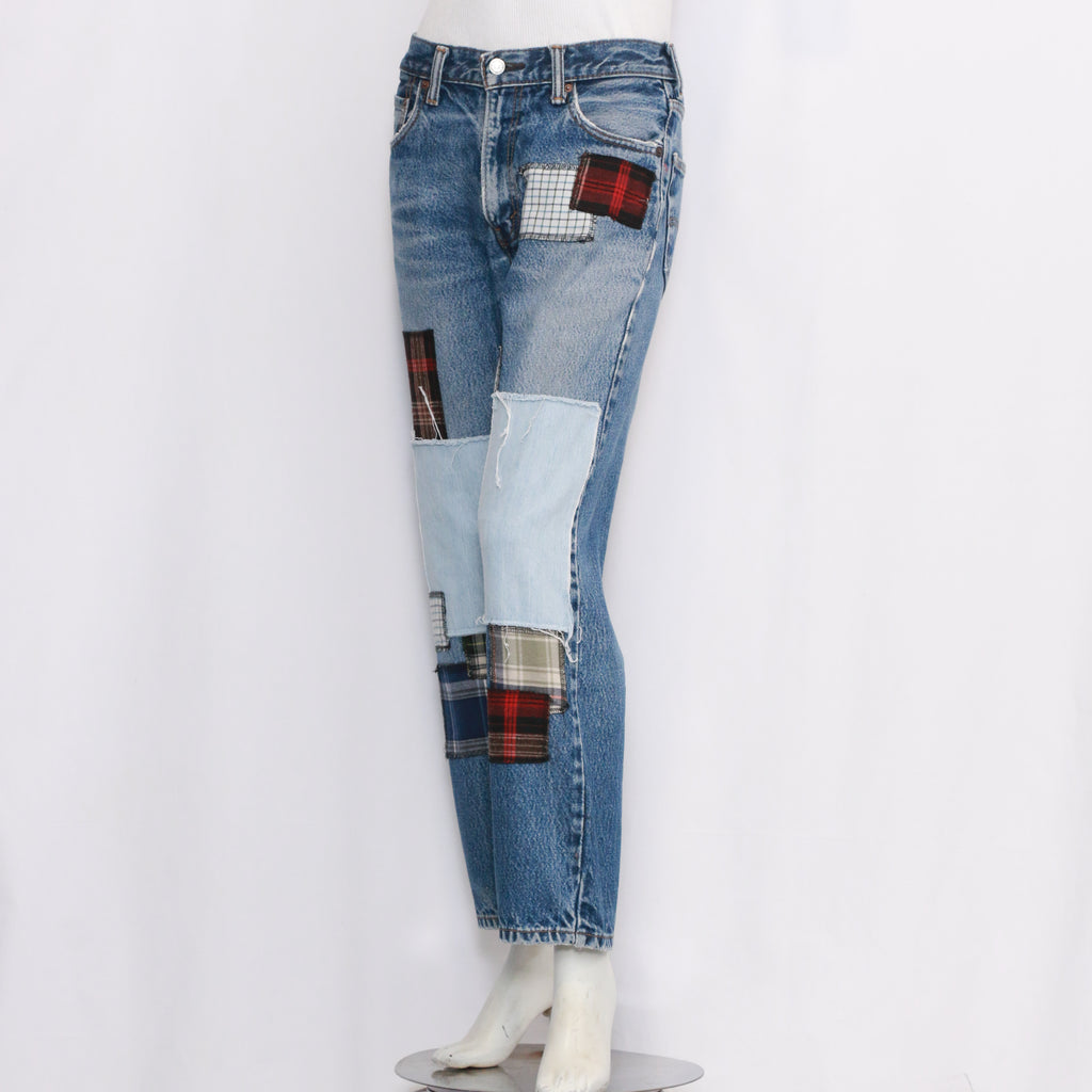 CR065 Reworked Patchwork Denim Pants for Men