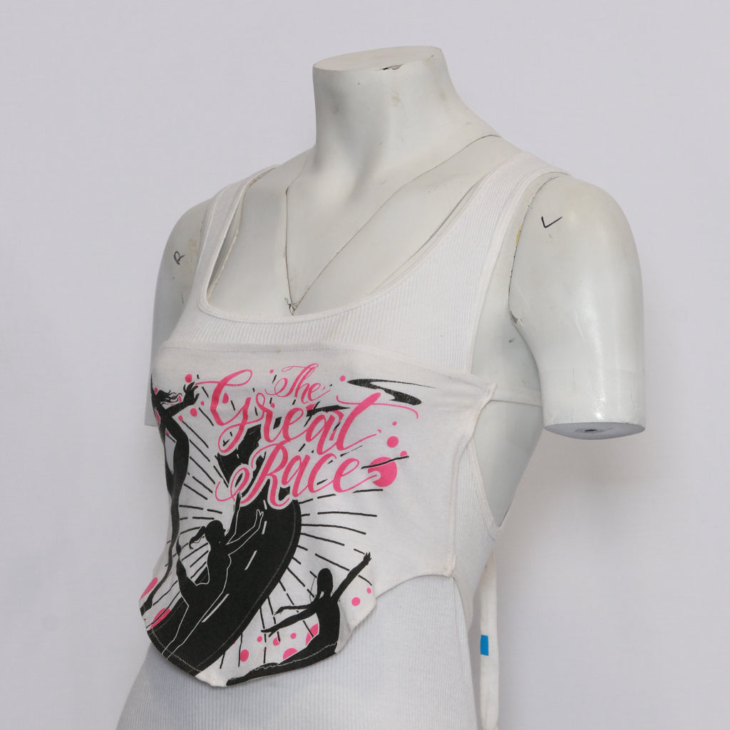 CR1050 Reworked printed Tie Back Scarf Top