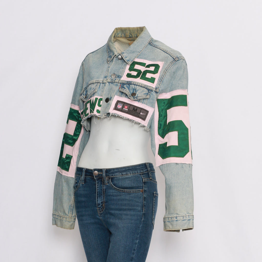 CR152 Reworked Modern Style Denim Crop Jacket