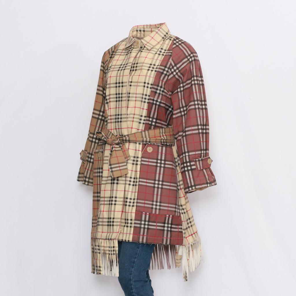 CR241 Reworked All over check Trench coat