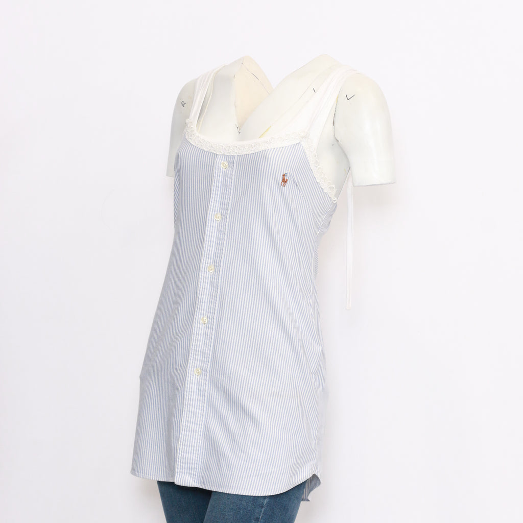 CR1017 Reworked Ladies Sleeveless Button up Shirt