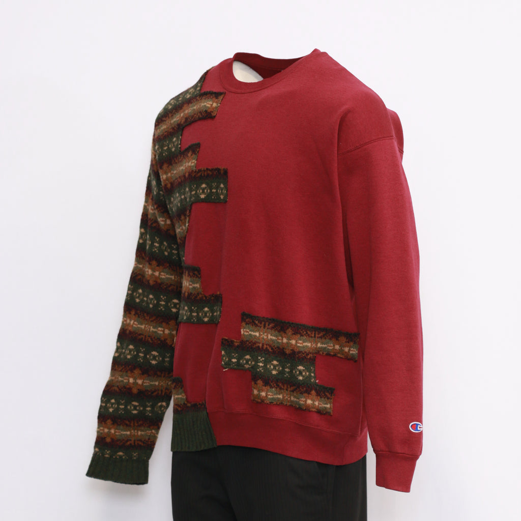 CR017 Branded Men Reworked Sweatshirt With Colorful Insert