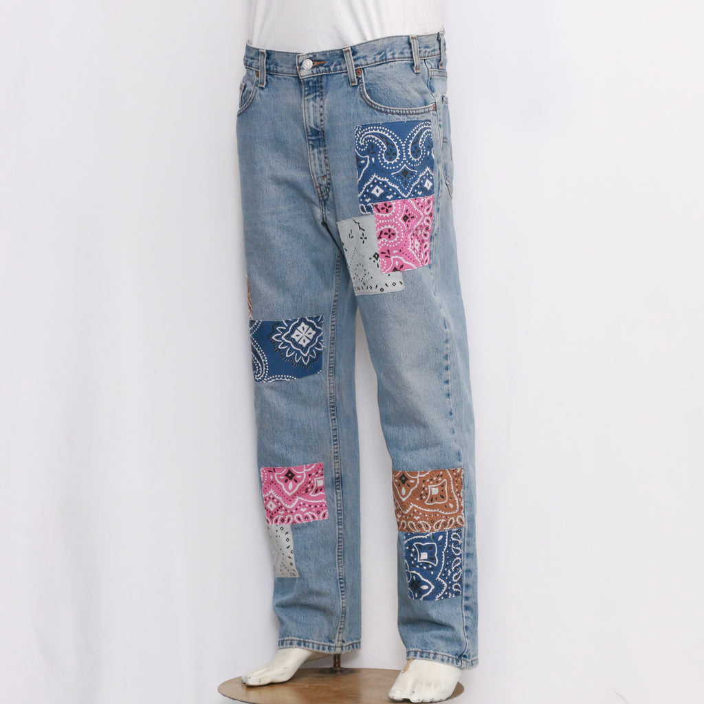 CR0083 Denim Day Reworked Pants With Hankey Patches