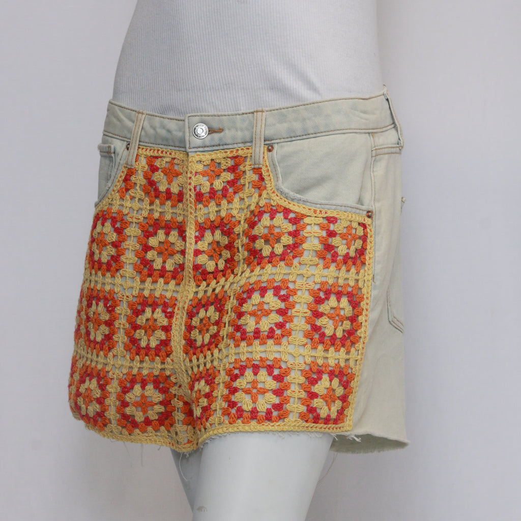 CR799 Ladies Reworked Sexy Short With Kaleidoscopic Insert