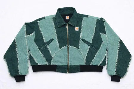 CR1065 - Upcycled Multi-Wash Panel Cropped Jacket