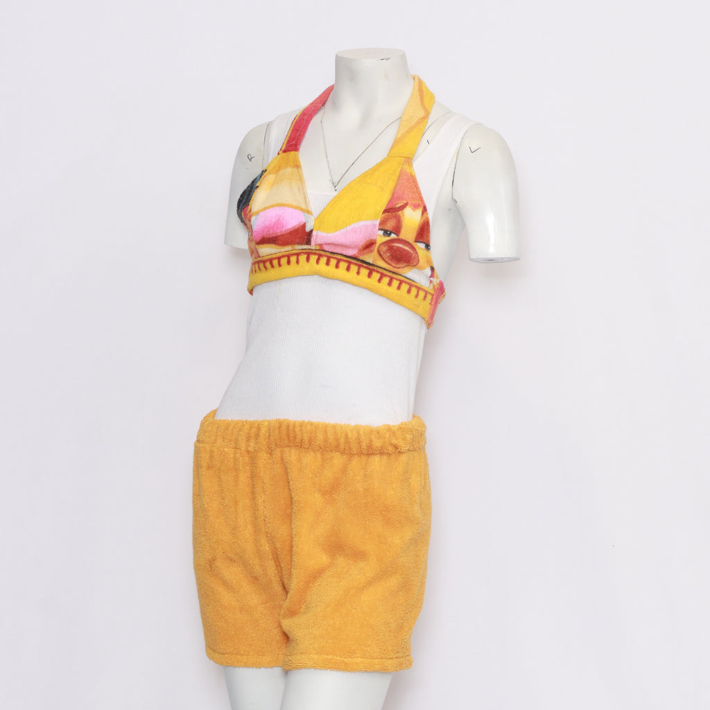 CR617 Reworked Beachwear Towel Blouse With Shorts