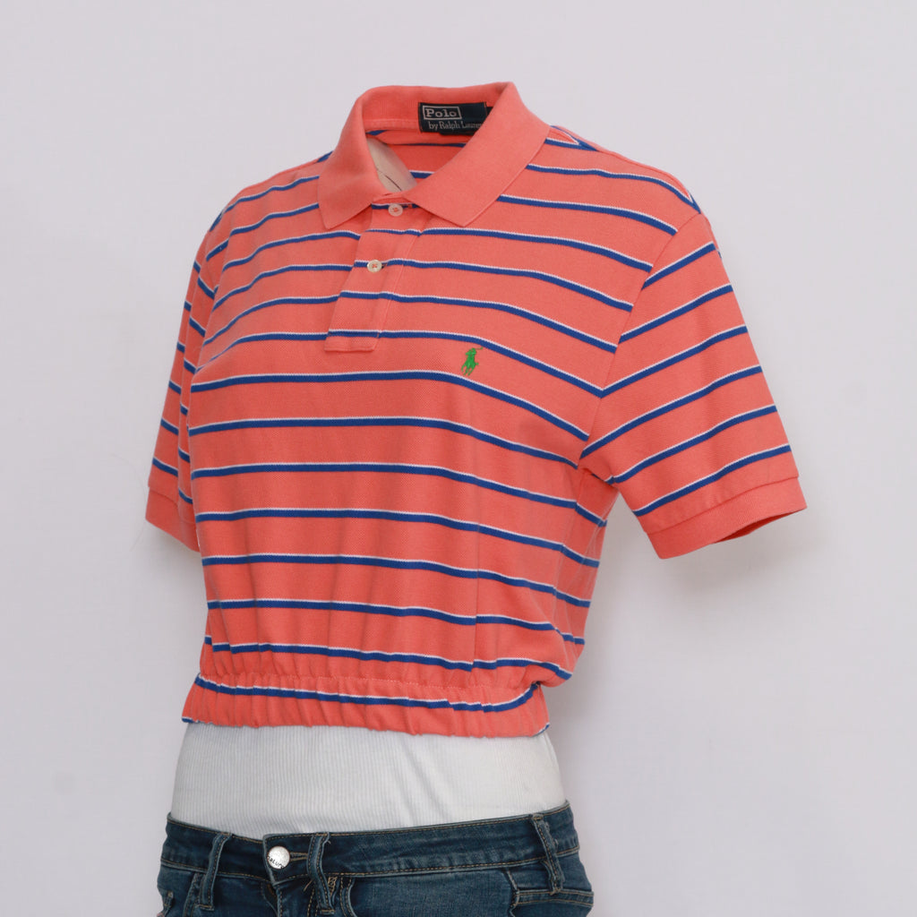 CR1055 Reworked Branded Crop Top With Lined Design
