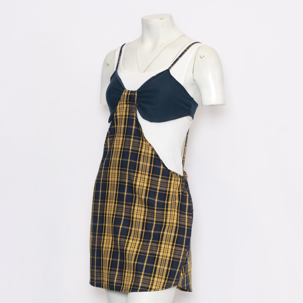 CR6 Reworked Set Of Blouse And Checker Skirt