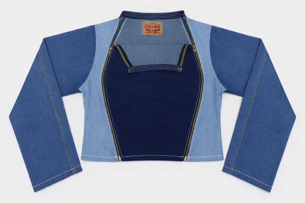 CR18 Upcycled Cropped Panel Jacket