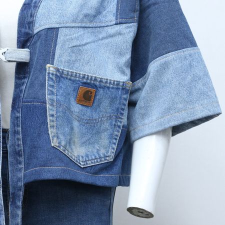 CR2166 Upcycled Carhartt Denim Patch Jackets