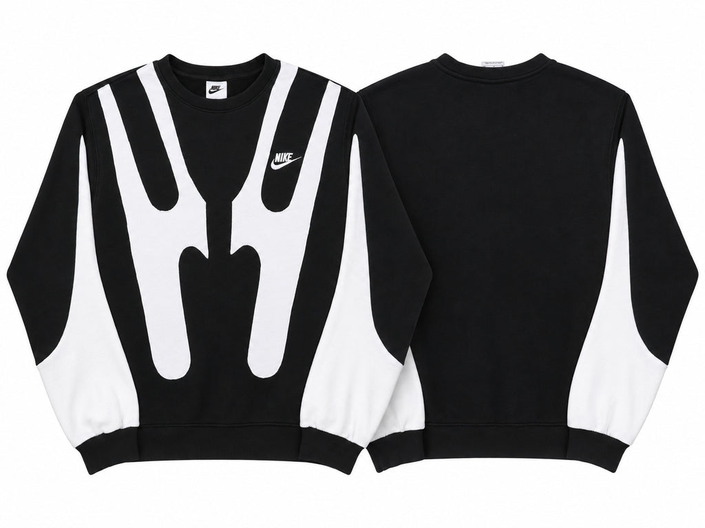 CR02310 Upcycled Nike Contrast Panel Crewneck Sweatshirts