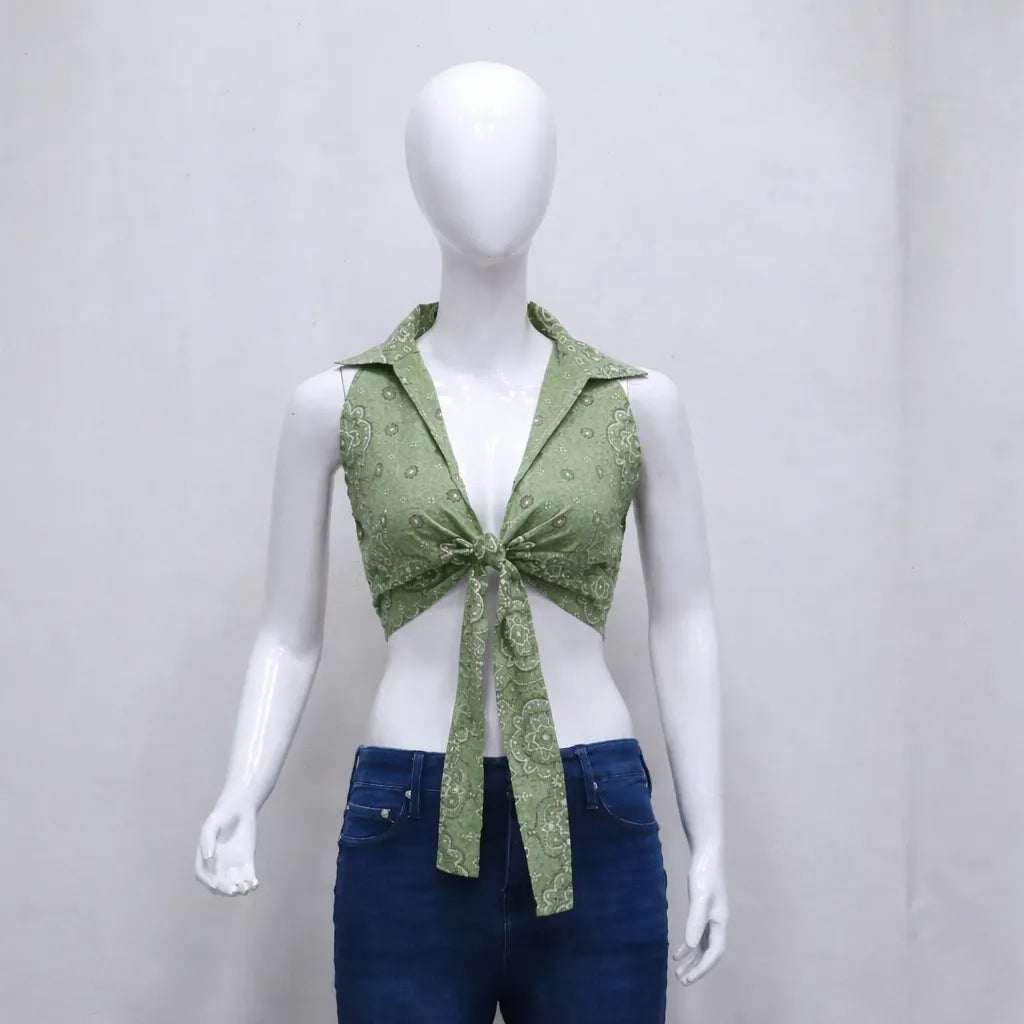 CR1287 Upcycled Bandana Tie Top