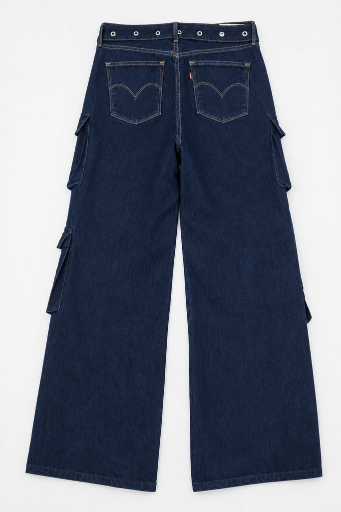 CR2292 UPCYCLED MULTI-POCKET DENIM CARGO PANTS
