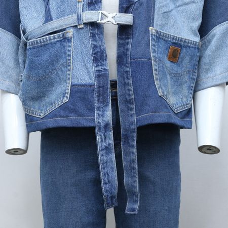 CR2166 Upcycled Carhartt Denim Patch Jackets